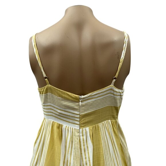 Striped Sleeveless Knot Front Jumpsuit White Yellow By Skylar + Madison Small - Picture 11 of 11